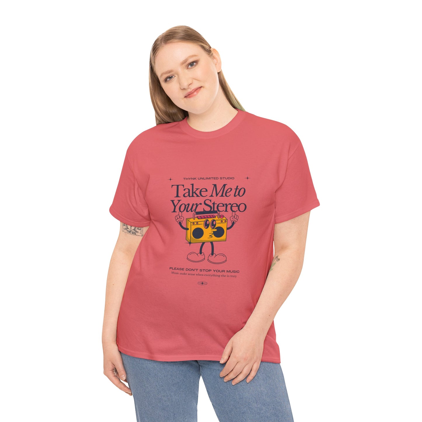 Retro Music Lover Tee - Take Me To Your Stereo, Vintage Style Shirt, Graphic T-Shirt, Unisex Cotton Top, Perfect Gift for Musicians, Summer Outfit