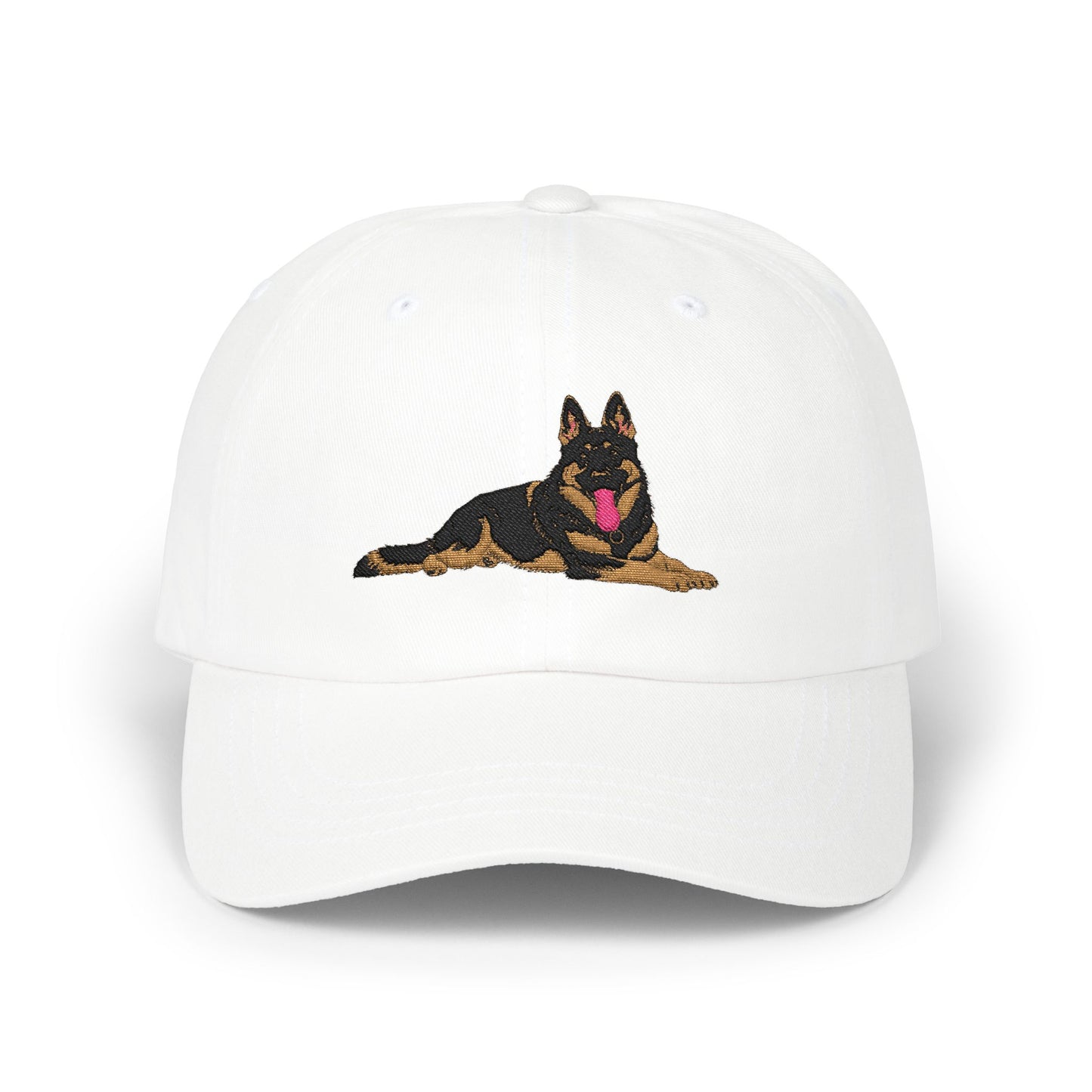 Classic Dad Cap Featuring a Giant Old Fashioned Working Line German Shepherd Embroidered Design