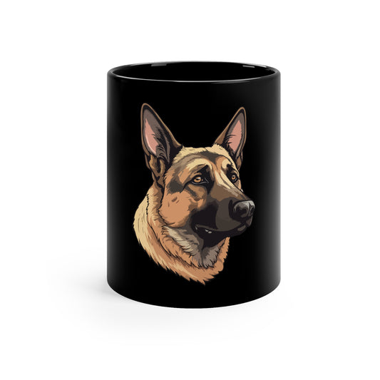 German Shepherd Coffee Mug - 11oz Black Ceramic Mug for Dog Lovers