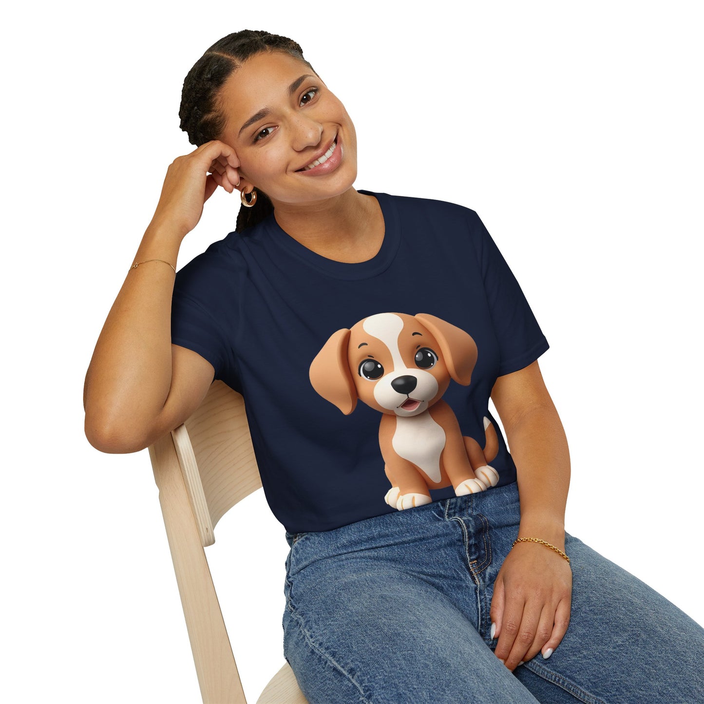 Adorable Puppy 3D Graphic T-Shirt for Dog Lovers, Cute Pet Shirt