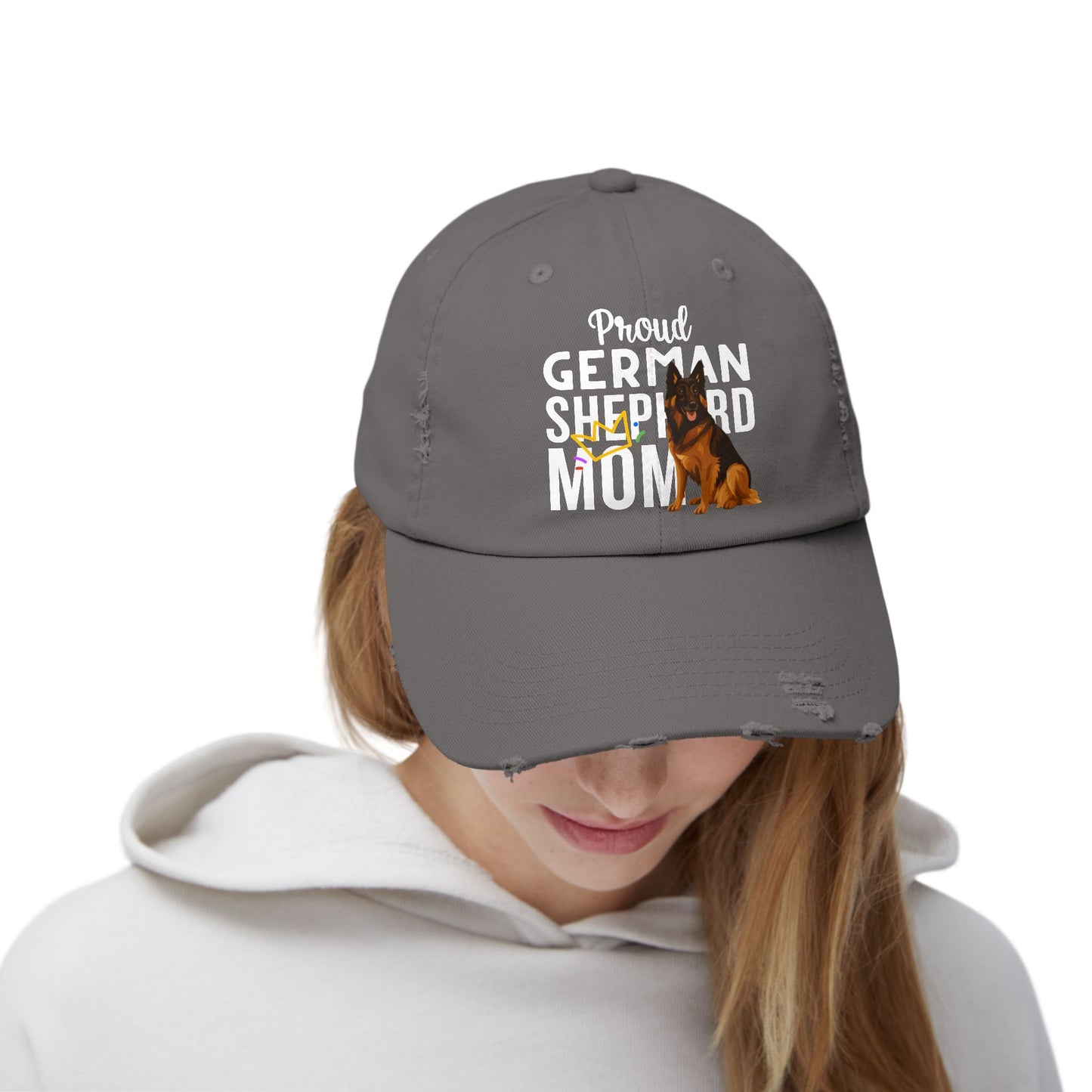 Proud German Shepherd Mom Distressed Cap - Unisex Pet Lover Hat