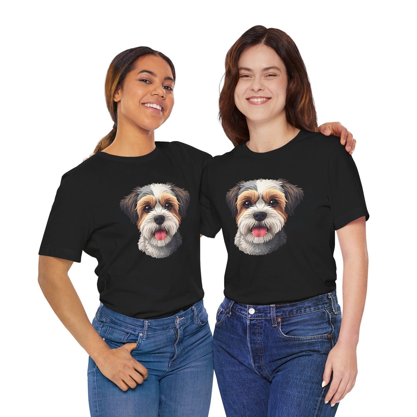 Unisex Dog Lover T-Shirt Featuring a 3D Design of Cute Fluffy Bichon Frise Mix | Gift for Dog Owners