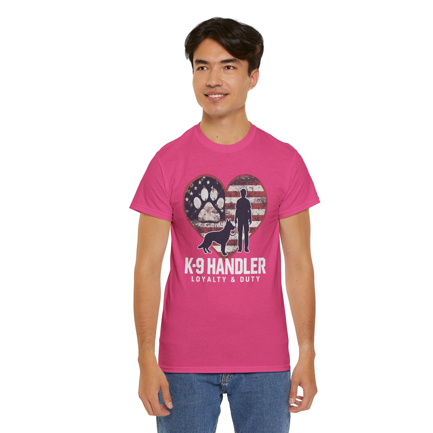 K-9 Handler Heart Tee | Loyalty & Duty T-Shirt | Dog Lover Gift, Police Support Shirt