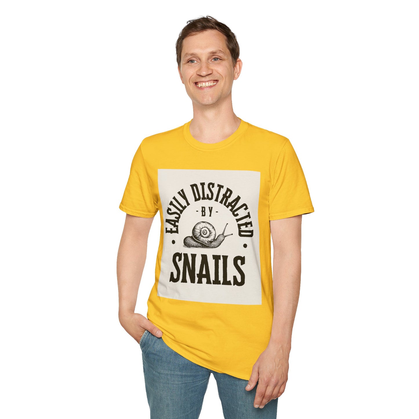 Easily Distracted by Snails Vintage T-Shirt, Funny Snail Tee, Gift for Nature Lovers, Humorous Graphic Shirt, Cute Casual Wear