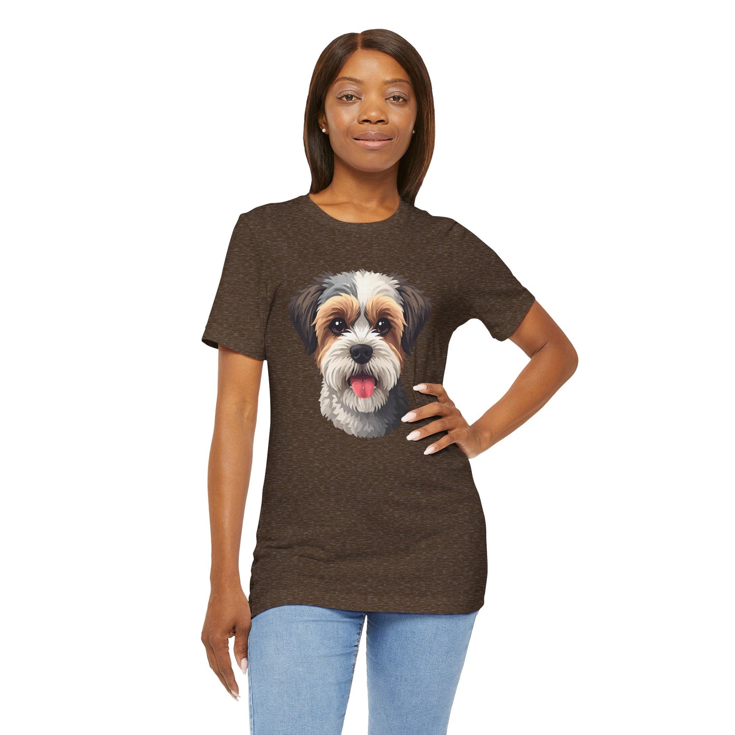 Unisex Dog Lover T-Shirt Featuring a 3D Design of Cute Fluffy Bichon Frise Mix | Gift for Dog Owners