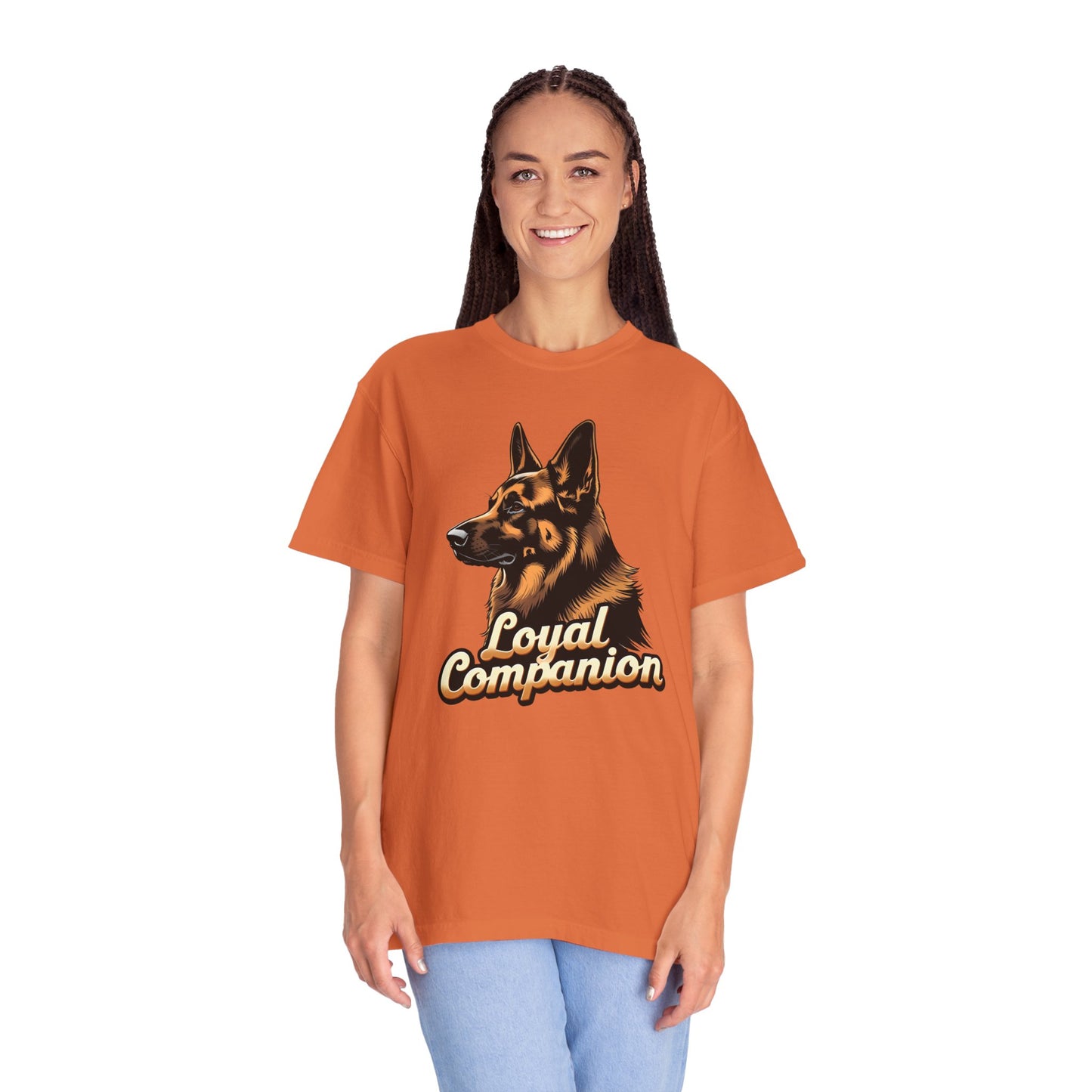 Loyal Companion German Shepherd Lover T-Shirt | Garment-Dyed Unisex Tee for Dog Enthusiasts, Dog Lovers, Gift for Dog Owners, Casual Wear