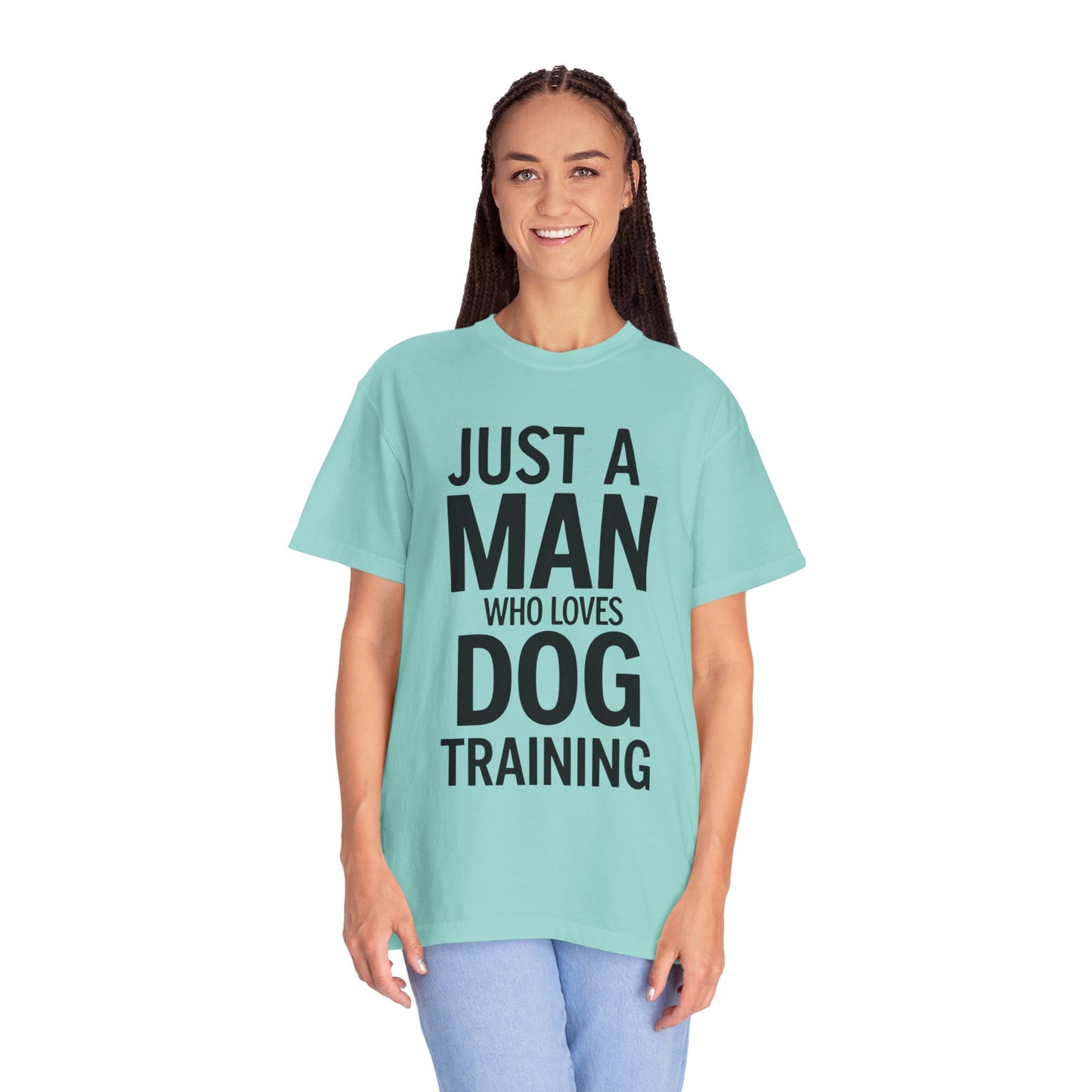 Dog Training Enthusiast T-Shirt - Just a Man Who Loves Dog Training, Pet Lover Gift, Casual Comfort Wear, Dog Owner Apparel, Gift for Dog Lovers