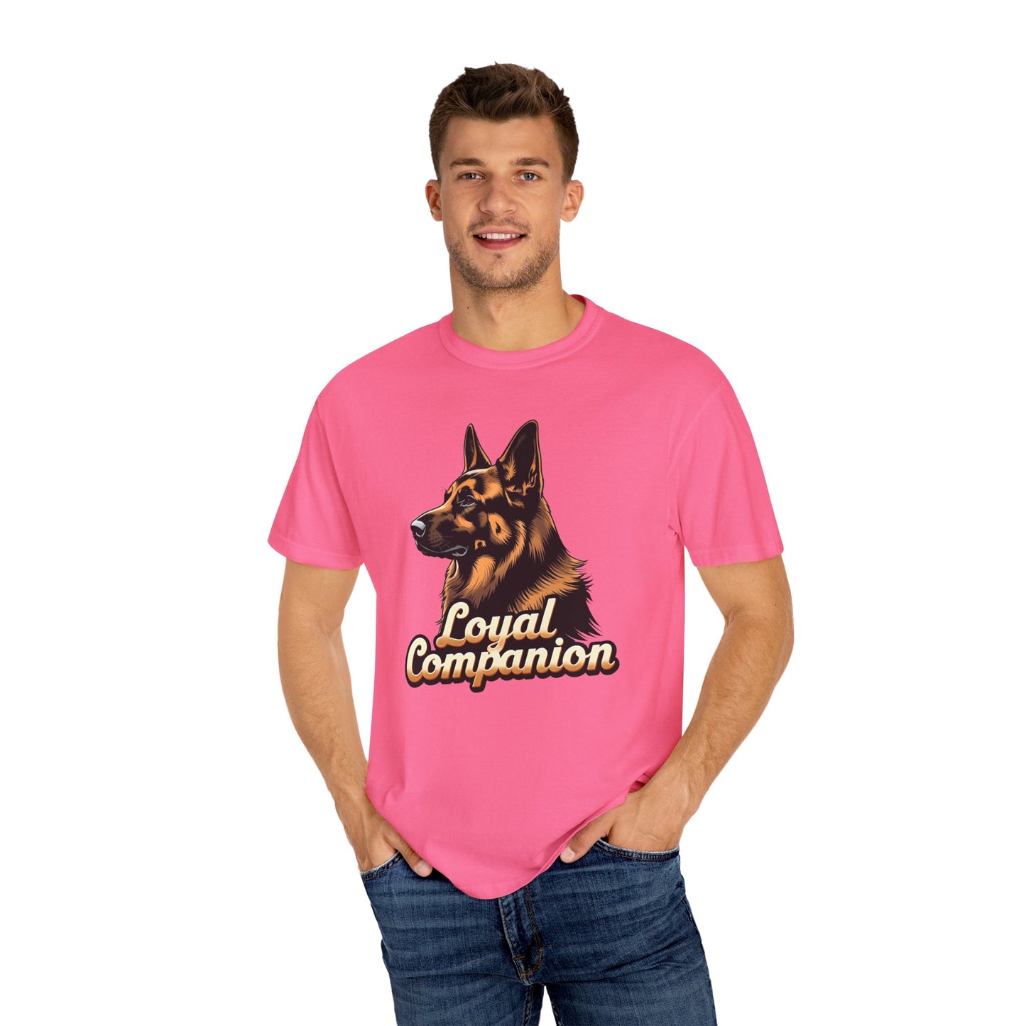 Loyal Companion German Shepherd Lover T-Shirt | Garment-Dyed Unisex Tee for Dog Enthusiasts, Dog Lovers, Gift for Dog Owners, Casual Wear