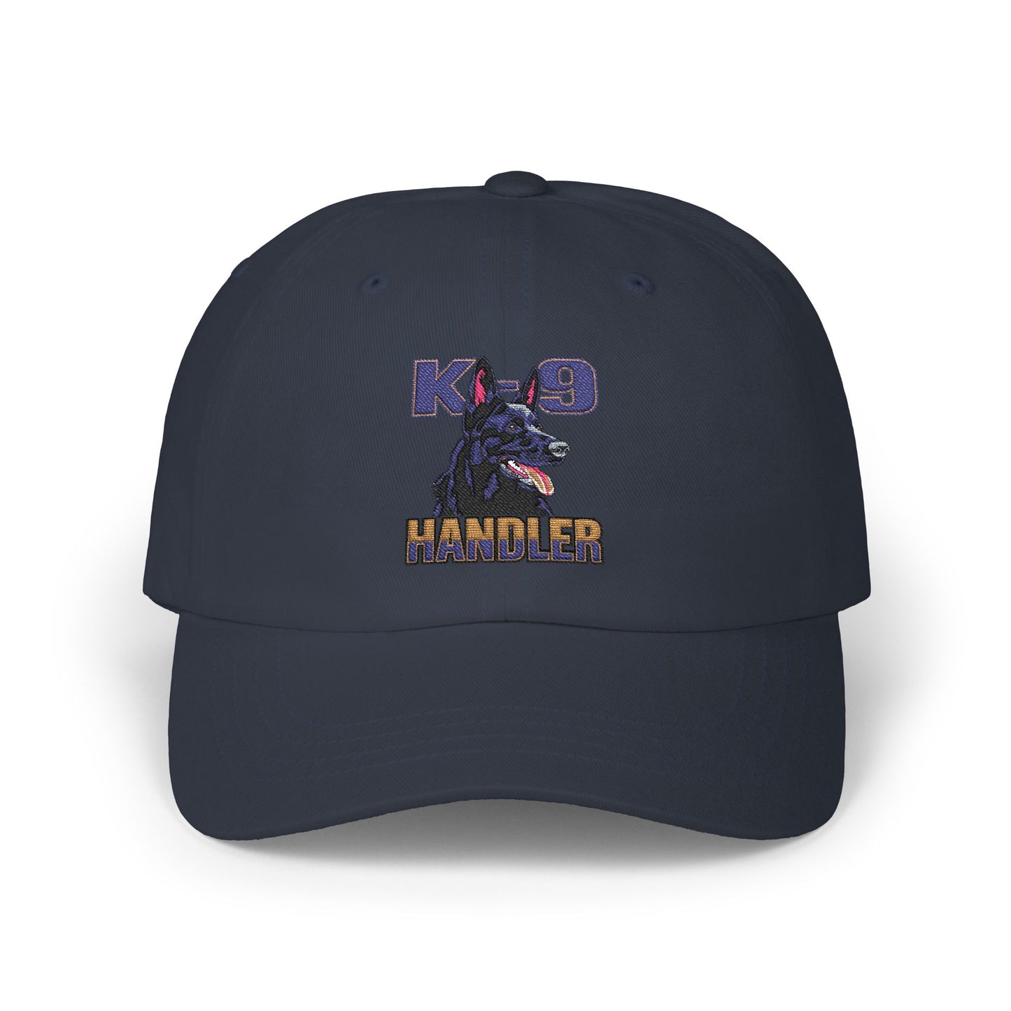Embroidered K9 Handler Classic Dad Cap - Featuring a Black German Shepherd, Adjustable Cap for Pet Owners, Outdoor Hat