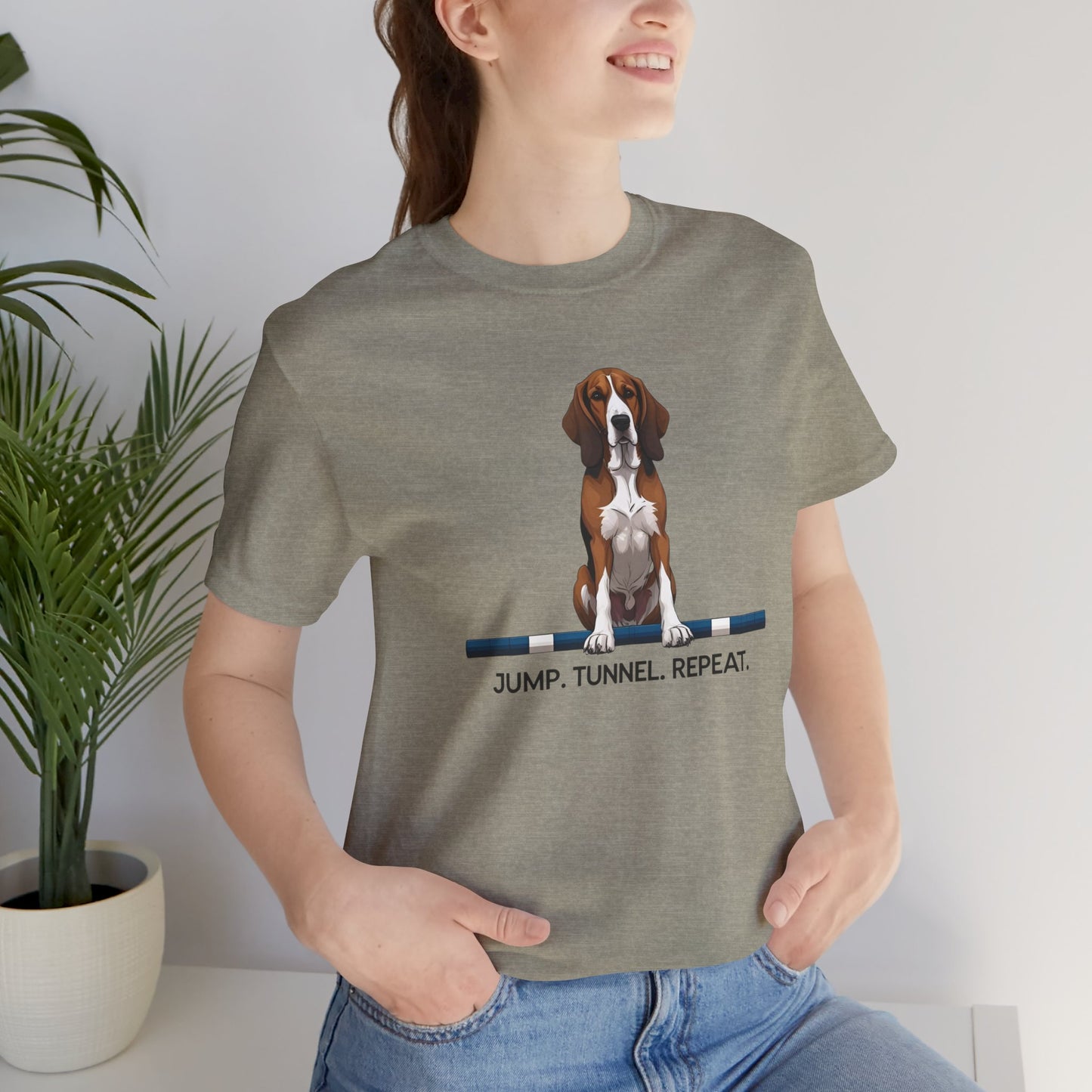 Dog Agility Tee, Fun Pet Lover Shirt, Jump Tunnel Repeat T-Shirt, Dog Enthusiast Apparel, Gift for Dog Owners