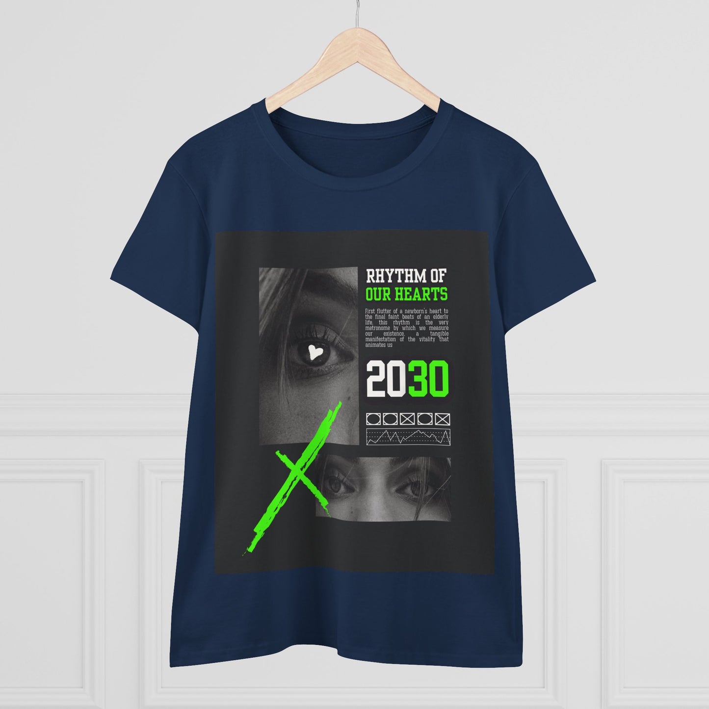 Women’s Graphic Tee, Rhythm of Our Hearts Shirt, Casual Wear, Music Lover Shirt, Gift for Her