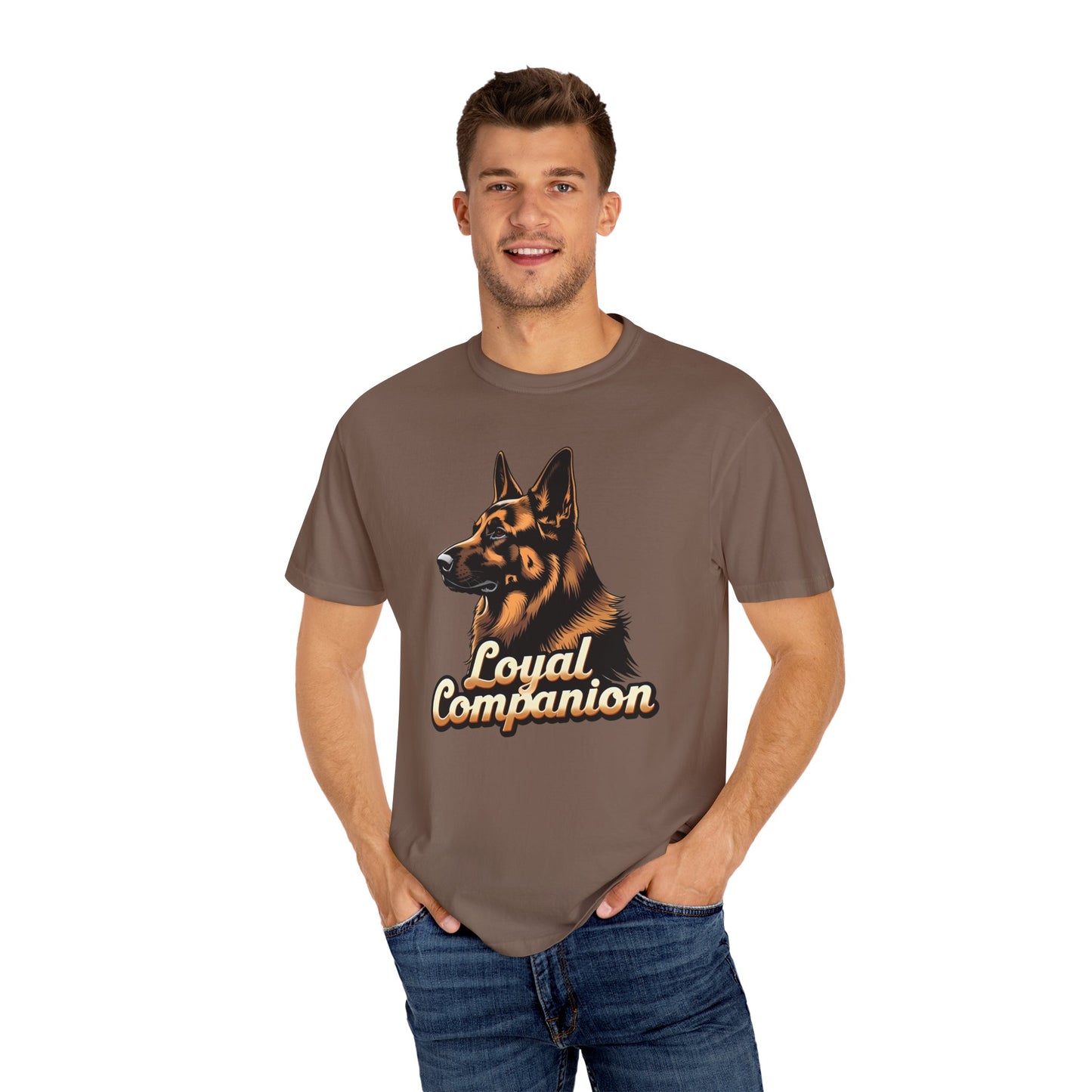 Loyal Companion German Shepherd Lover T-Shirt | Garment-Dyed Unisex Tee for Dog Enthusiasts, Dog Lovers, Gift for Dog Owners, Casual Wear