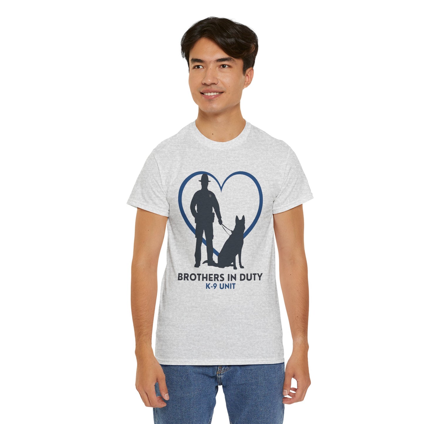 Heartfelt K-9 Unit Tee - Brothers In Duty | Police Officer Gift, Dog Lover Shirt, Law Enforcement Apparel