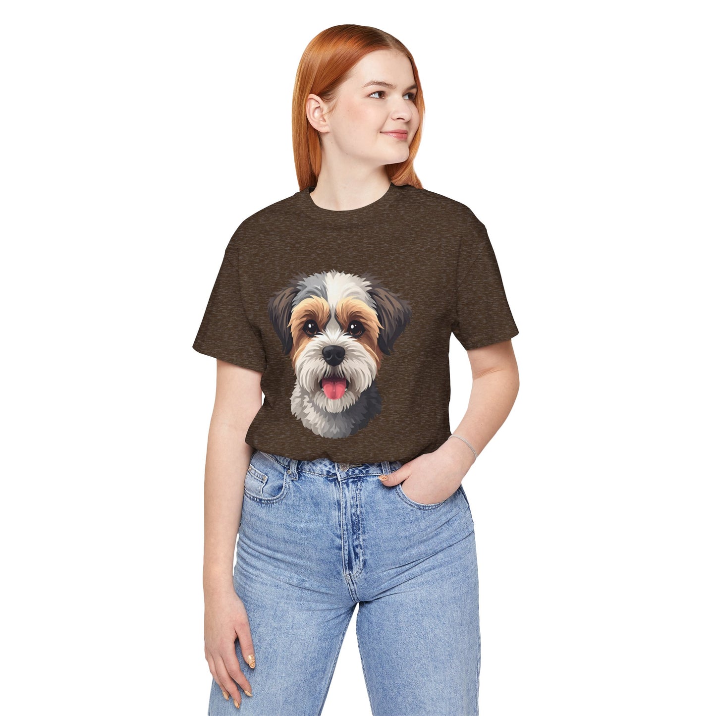 Unisex Dog Lover T-Shirt Featuring a 3D Design of Cute Fluffy Bichon Frise Mix | Gift for Dog Owners
