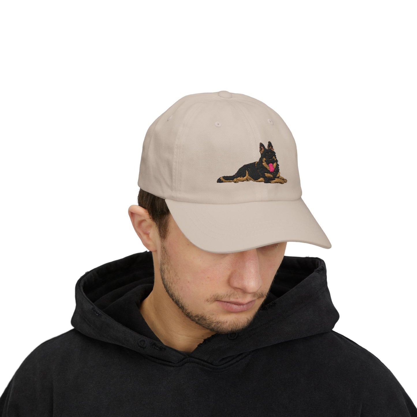 Classic Dad Cap Featuring a Giant Old Fashioned Working Line German Shepherd Embroidered Design