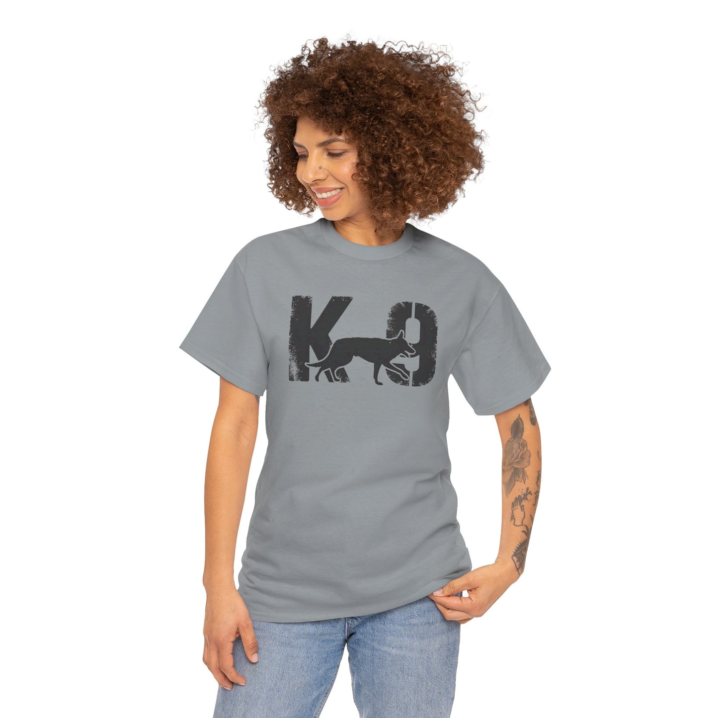 K-9 Dog Lover's Unisex Heavy Cotton Tee | T-Shirt for K-9 Handler | Dog Between K and 9 Design