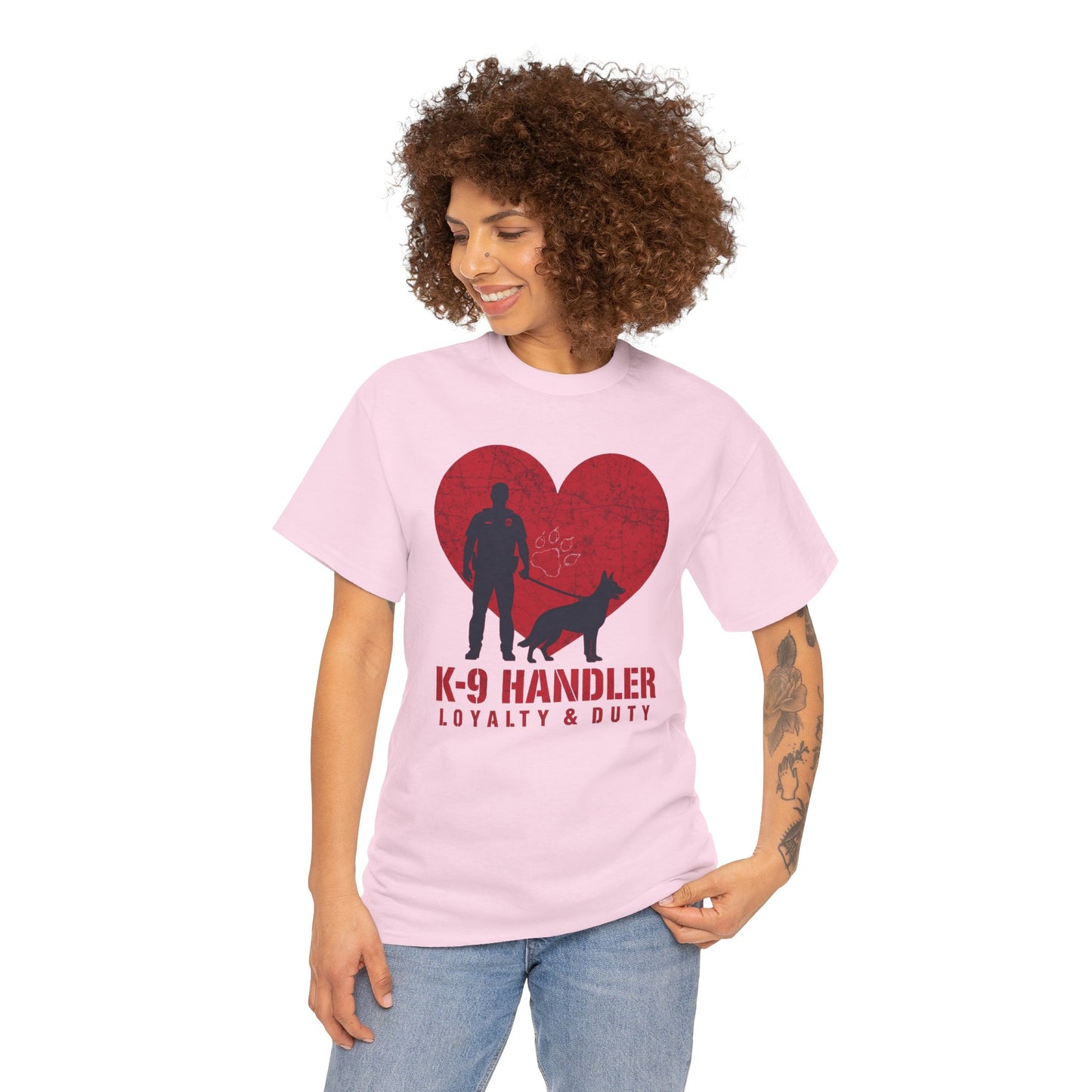 K-9 Handler Heavy Cotton Tee - Loyalty & Duty Shirt, Dog Lover Gift