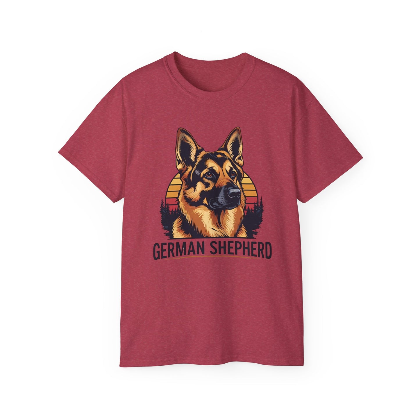 German Shepherd Ultra Cotton Tee, Dog Lover Gift, Retro Design, Pet Owner Shirt, Animal Apparel, Birthday Gift, Casual Wear