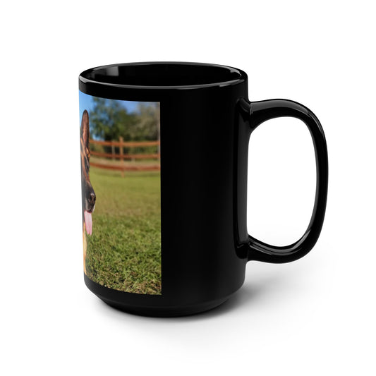 Black Dog Lover Black Ceramic Mug 15oz With a Showline German Shepherd