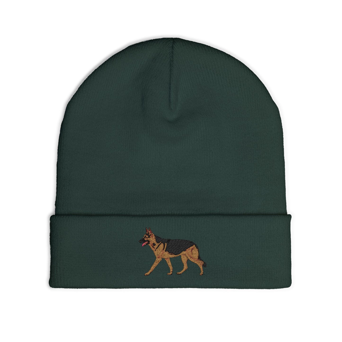Embroidery Dog Knit Beanie | German Shepherd Design | Cozy Beanie for Cold Weather