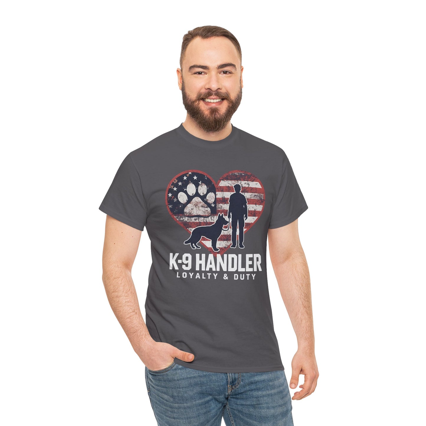 K-9 Handler Heart Tee | Loyalty & Duty T-Shirt | Dog Lover Gift, Police Support Shirt