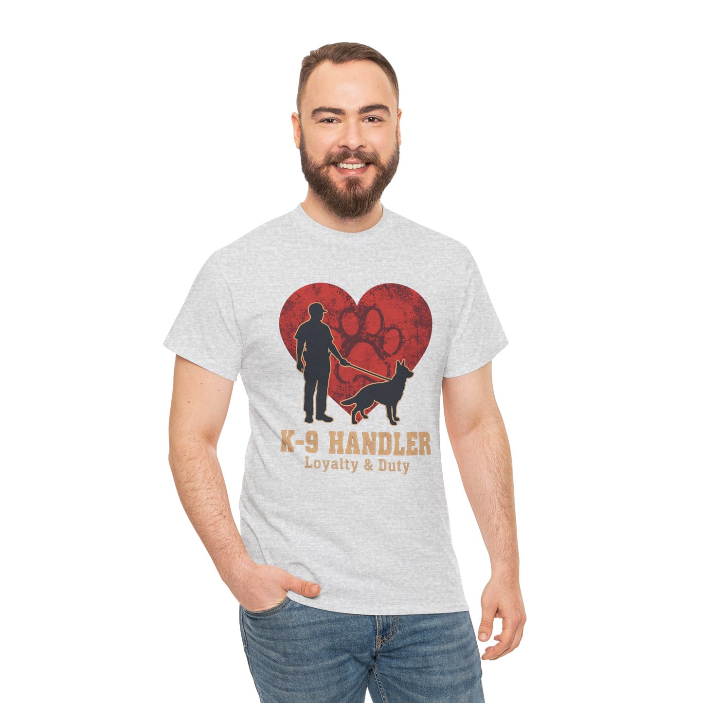K-9 Handler Heart Tee - Loyalty & Duty, Dog Lover Gift, Pet Owner Apparel