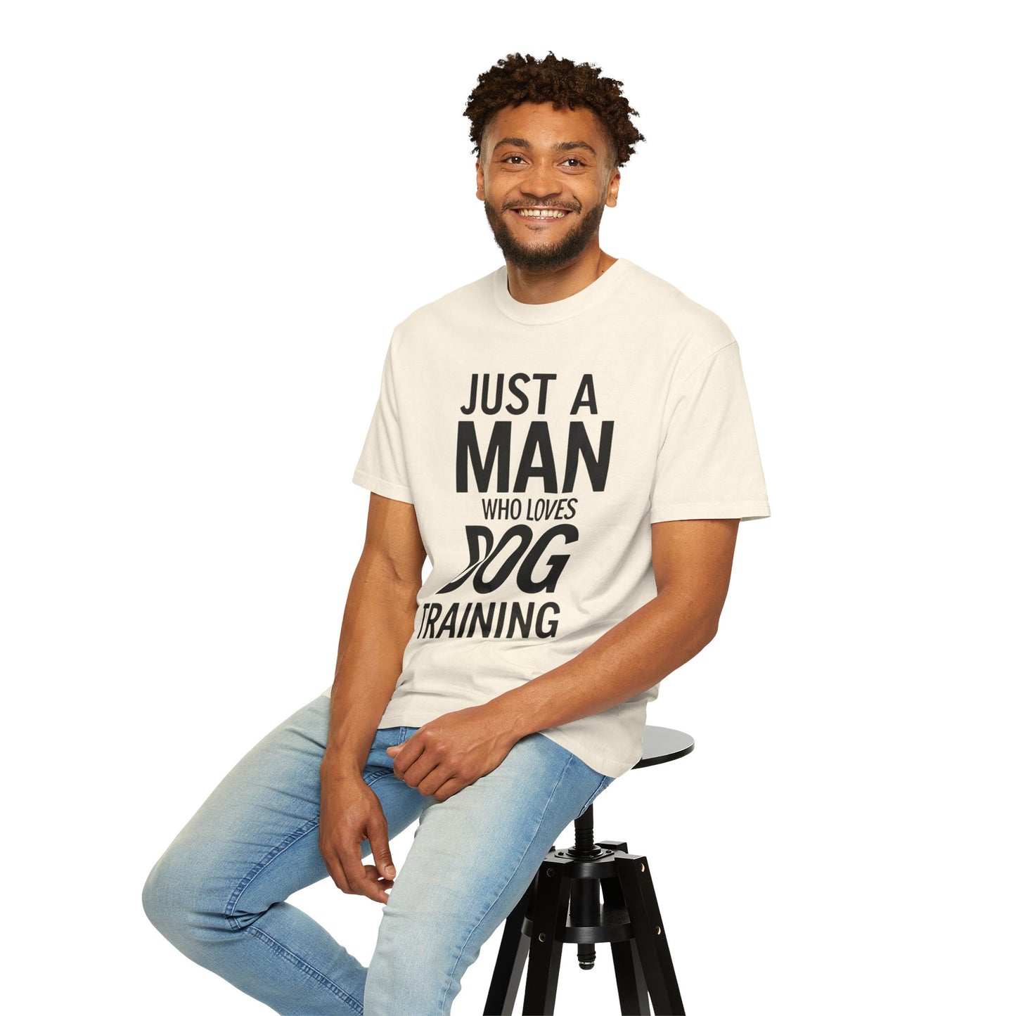 Dog Training Enthusiast T-Shirt - Just a Man Who Loves Dog Training, Pet Lover Gift, Casual Comfort Wear, Dog Owner Apparel, Gift for Dog Lovers