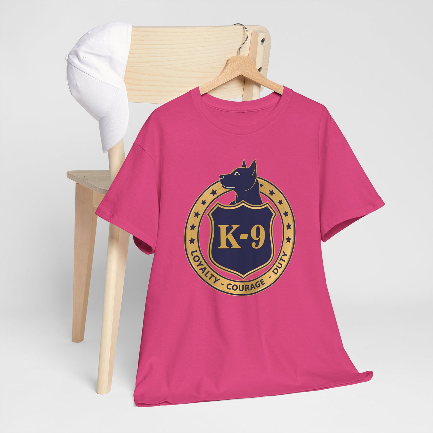 K-9 Police Unisex Heavy Cotton Tee - Loyalty Courage Duty | Dog Lover Gift, Law Enforcement Apparel, Dog Training Shirt