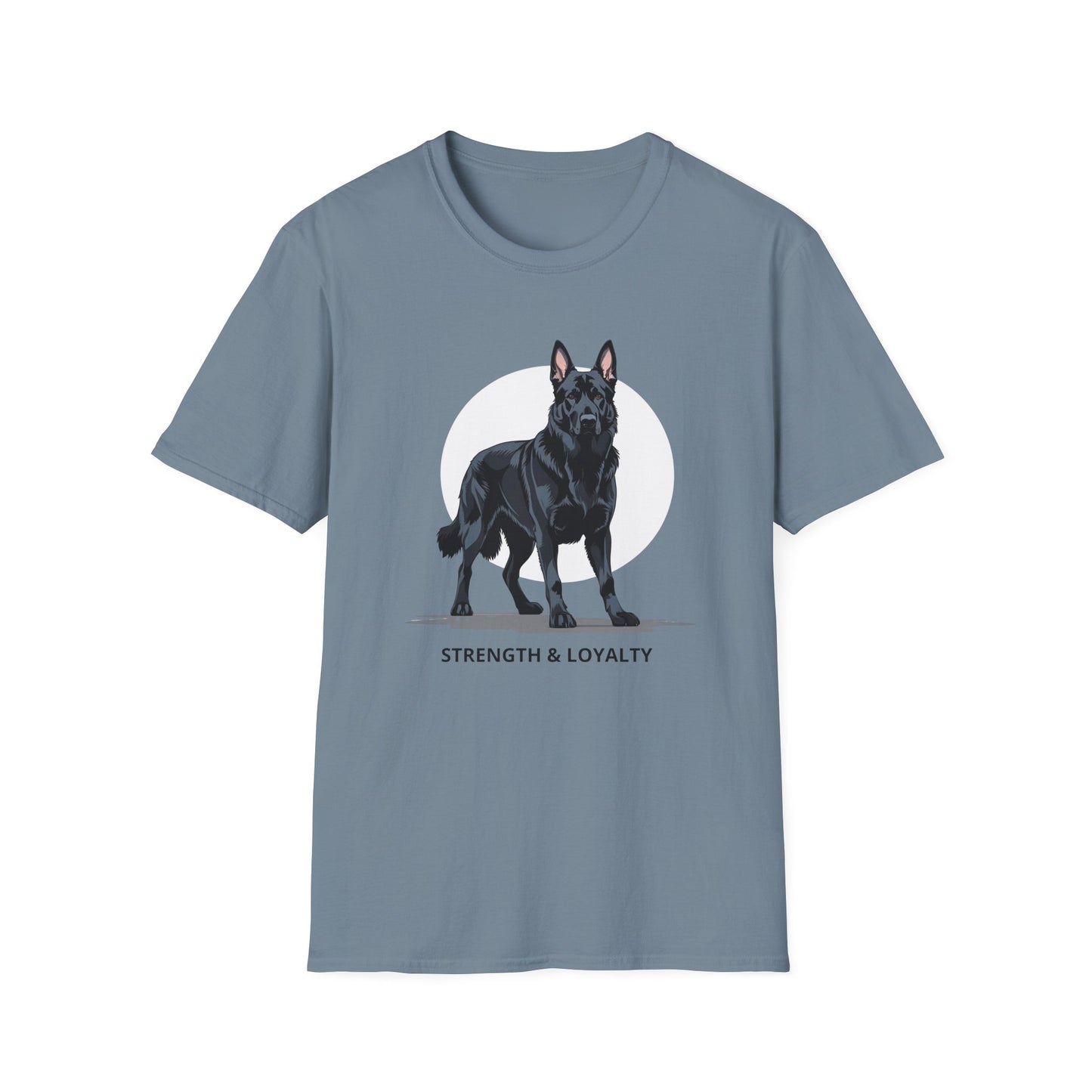 Strength & Loyalty German Shepherd Dog T-Shirt, Unisex Pet Lover Tee, Gifts for Dog Owners, Animal Lovers Apparel, Casual Everyday Wear, Black Dog Shirt