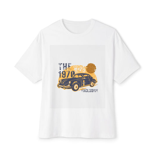 Retro Car Oversized Tee - Unisex Vintage Graphic T-Shirt for Casual Days, Gifts, Road Trips, Summer Vibes, Trendy Fashion