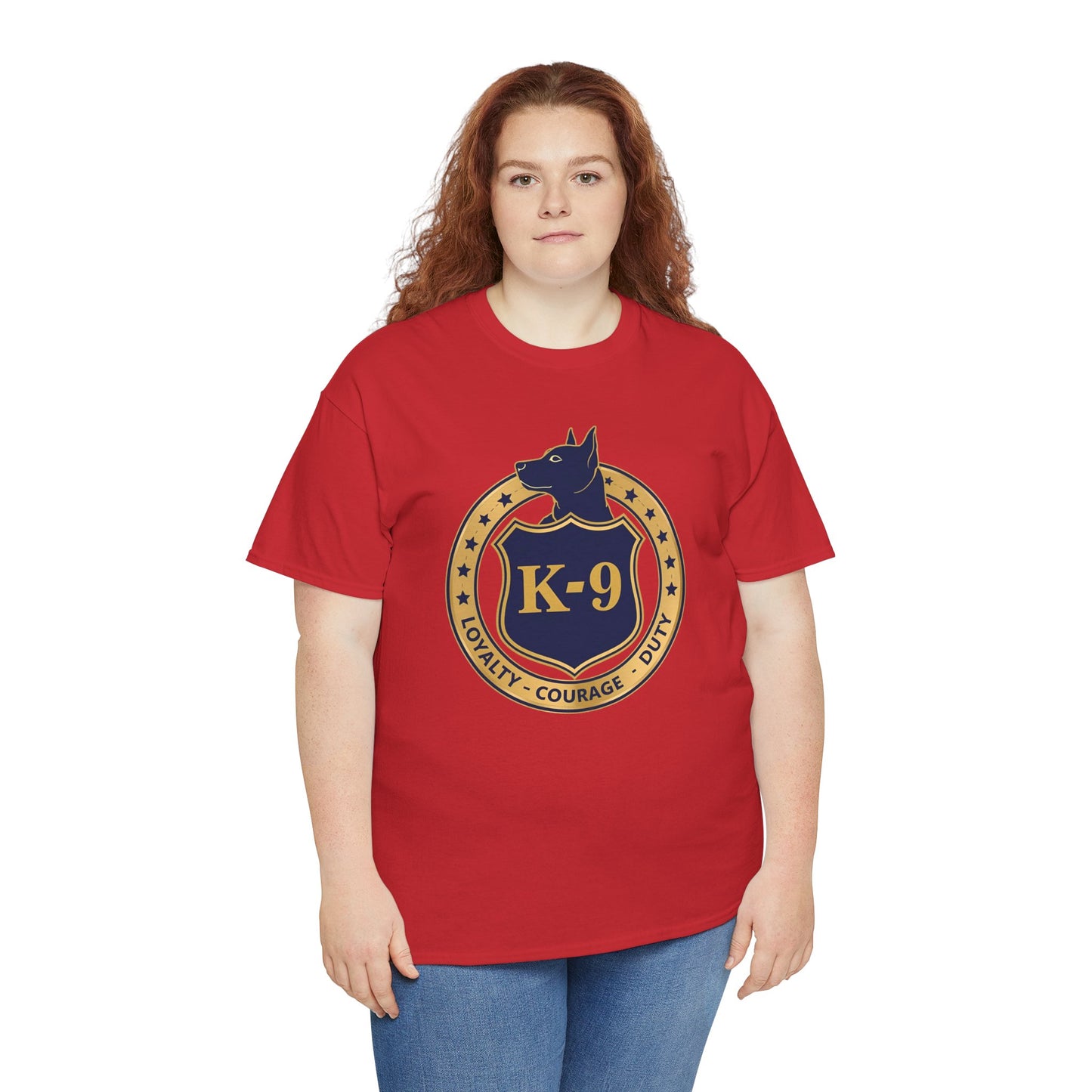 K-9 Police Unisex Heavy Cotton Tee - Loyalty Courage Duty | Dog Lover Gift, Law Enforcement Apparel, Dog Training Shirt