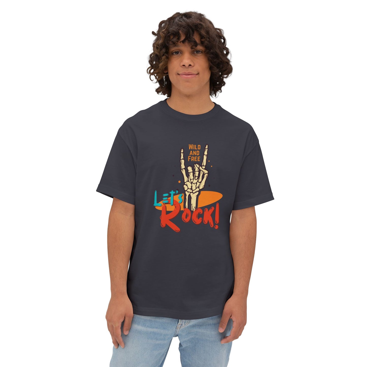 Let's Rock Unisex Oversized Tee - Wild & Free Graphic Shirt, Casual Tee, Music Lover Gift, Festival Wear, Summer Style