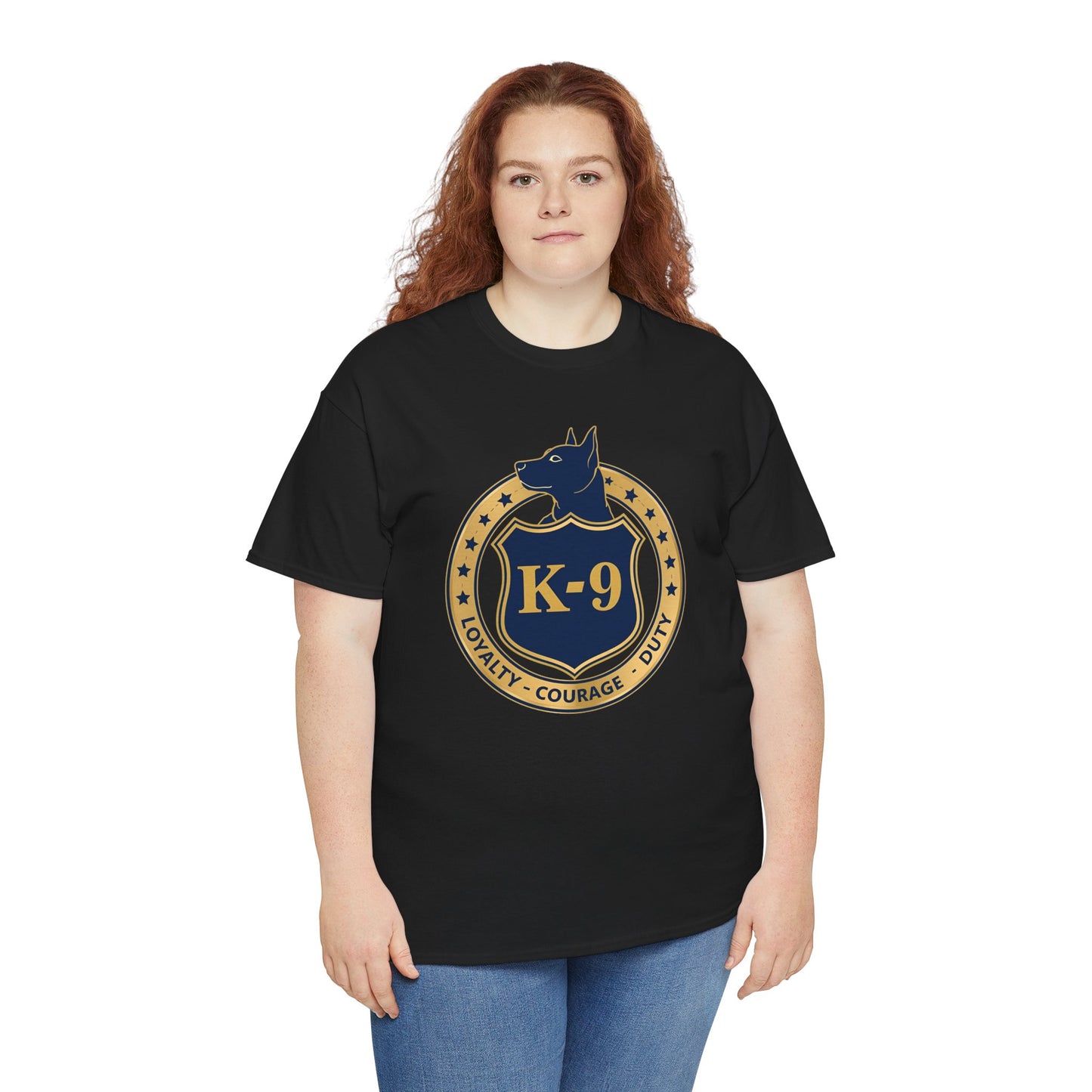 K-9 Police Unisex Heavy Cotton Tee - Loyalty Courage Duty | Dog Lover Gift, Law Enforcement Apparel, Dog Training Shirt