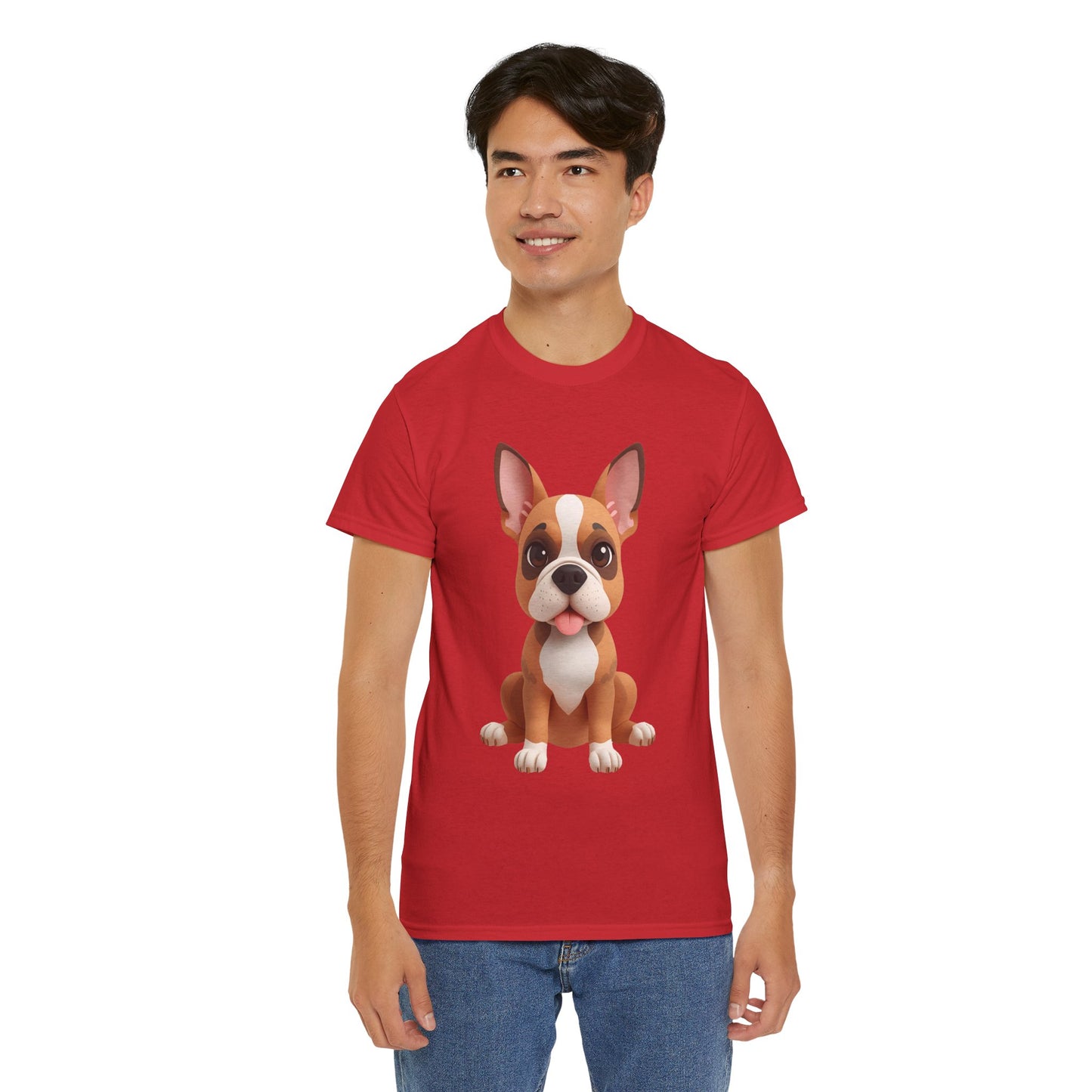Cute 3D French Bulldog T-Shirt Unisex Heavy Cotton Tee, Dog Lover Gift