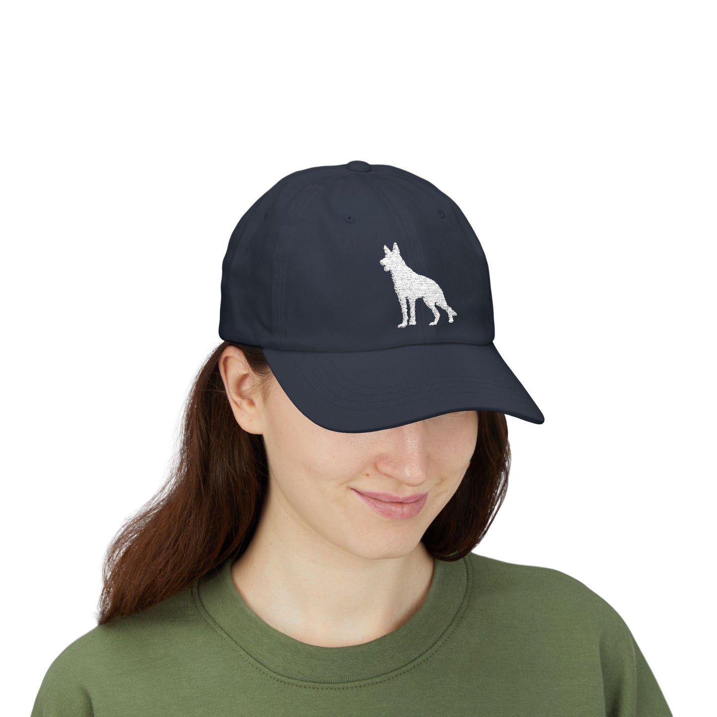 Classic German Shepherd Embroidered Dad Cap, Dog Silhouette, Casual Unisex Hat, Perfect Gift for Dog Lovers