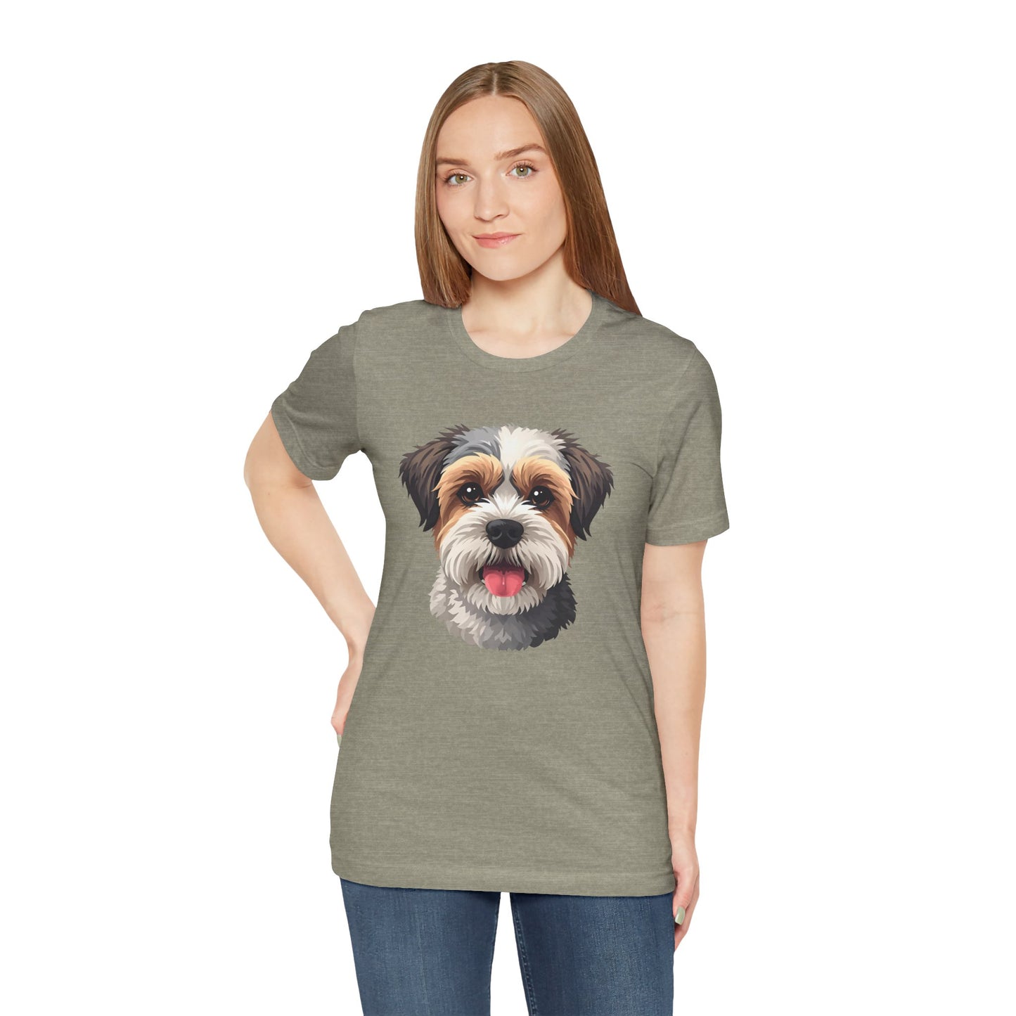 Unisex Dog Lover T-Shirt Featuring a 3D Design of Cute Fluffy Bichon Frise Mix | Gift for Dog Owners