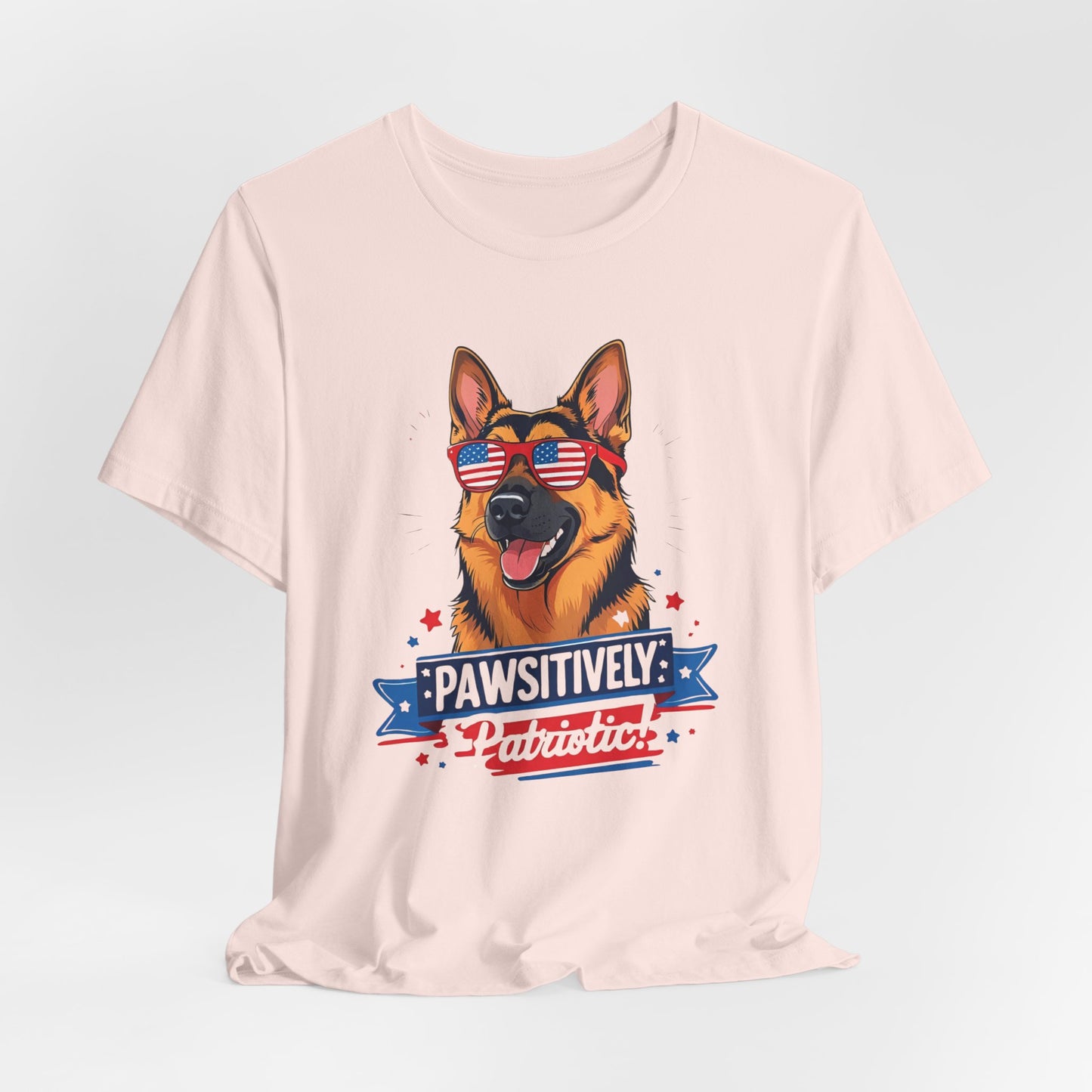 Pawsitively Patriotic German Shepherd Dog Tee, Unisex T-Shirt, Perfect for Summer Celebrations, Pet Lovers Gift, 4th of July Apparel