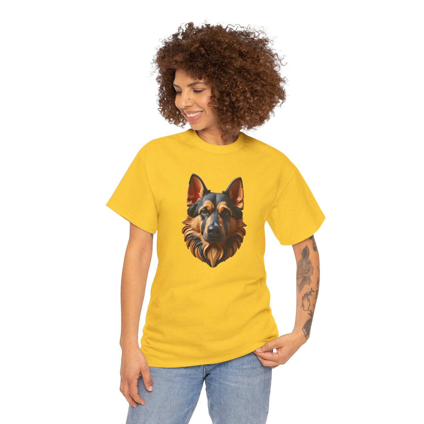 German Shepherd Lover Tee With 3D Design, Unisex Cotton Shirt, Dog T-Shirt, Pet Lovers Gift, Animal Enthusiast Apparel