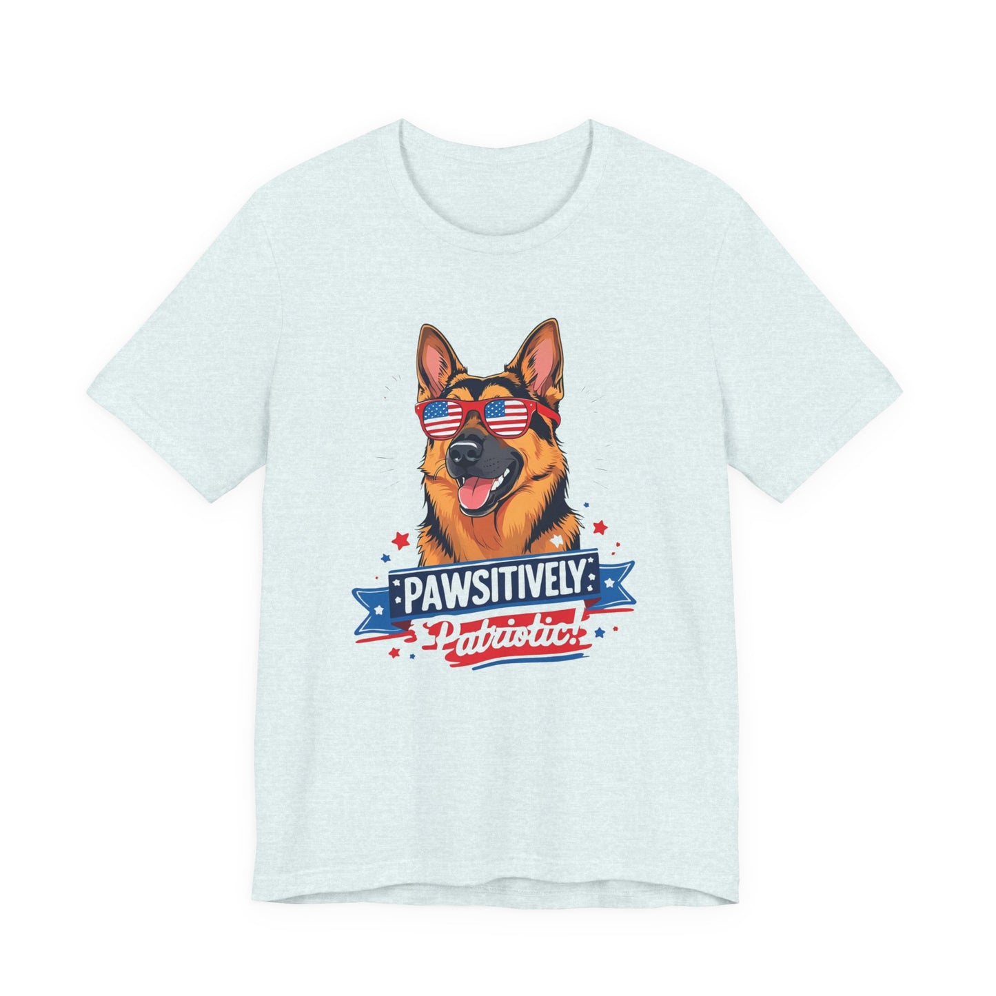 Pawsitively Patriotic German Shepherd Dog Tee, Unisex T-Shirt, Perfect for Summer Celebrations, Pet Lovers Gift, 4th of July Apparel