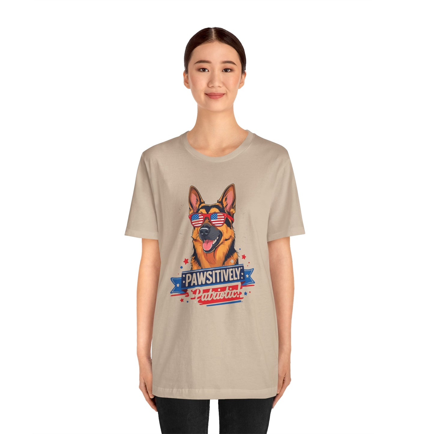 Pawsitively Patriotic German Shepherd Dog Tee, Unisex T-Shirt, Perfect for Summer Celebrations, Pet Lovers Gift, 4th of July Apparel