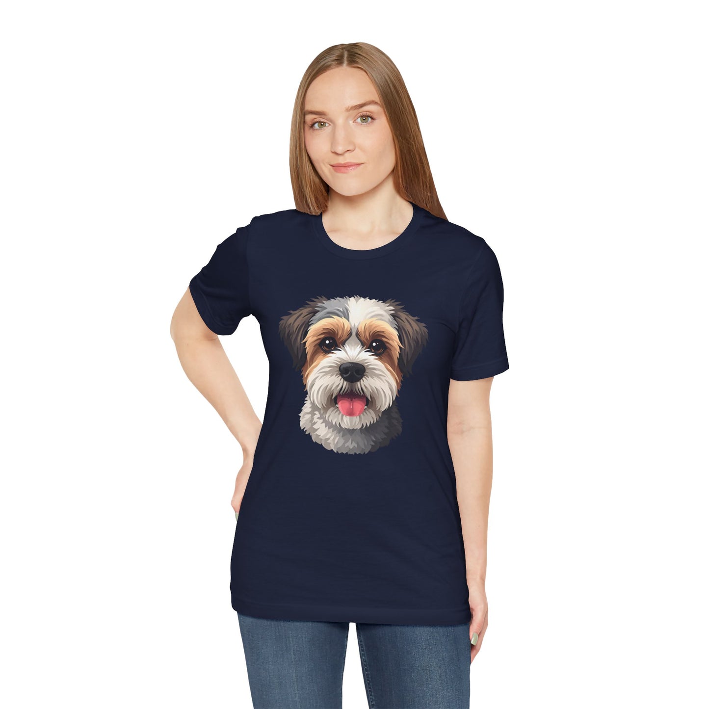 Unisex Dog Lover T-Shirt Featuring a 3D Design of Cute Fluffy Bichon Frise Mix | Gift for Dog Owners