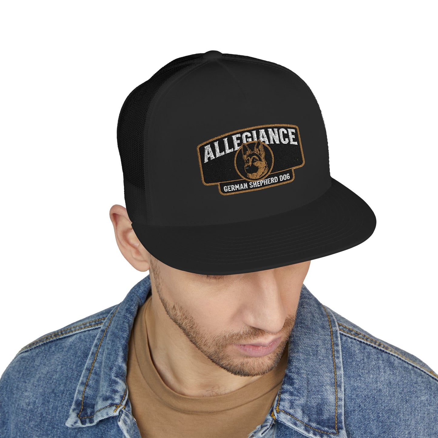 German Shepherd Embroidered 5 Panel Trucker Cap | Allegiance | Perfect Gift for Dog Lovers