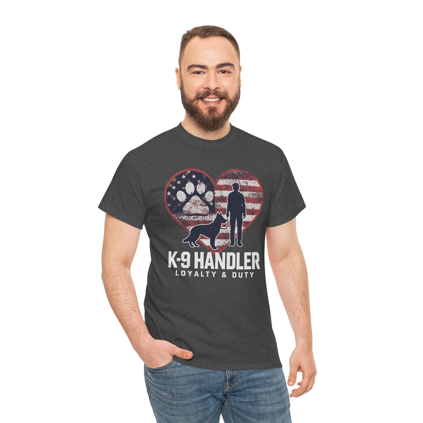 K-9 Handler Heart Tee | Loyalty & Duty T-Shirt | Dog Lover Gift, Police Support Shirt