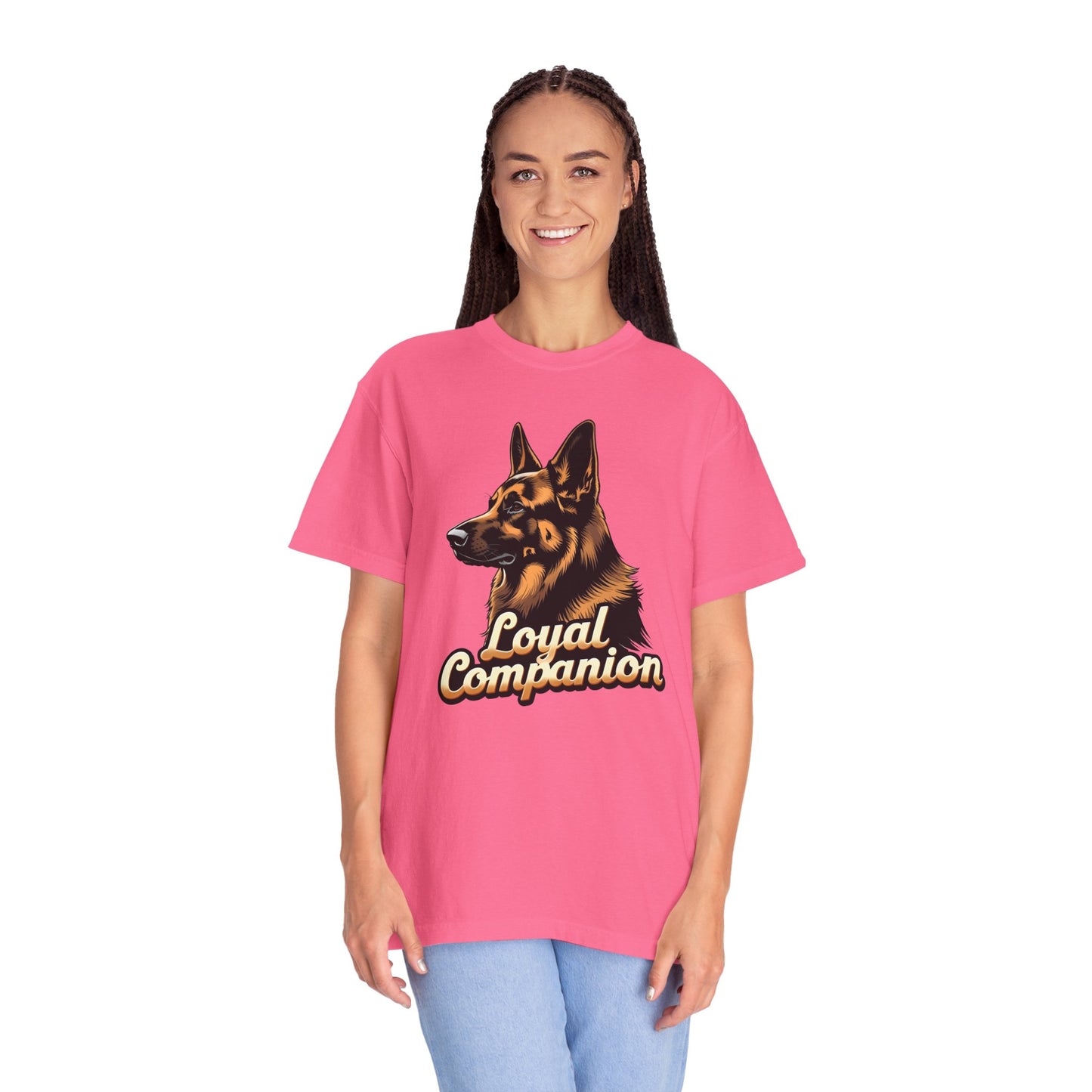 Loyal Companion German Shepherd Lover T-Shirt | Garment-Dyed Unisex Tee for Dog Enthusiasts, Dog Lovers, Gift for Dog Owners, Casual Wear