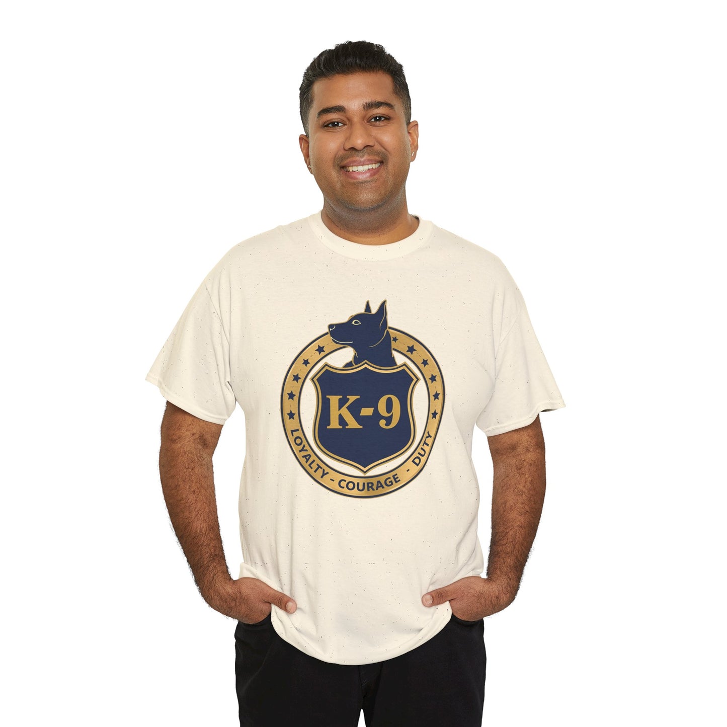 K-9 Police Unisex Heavy Cotton Tee - Loyalty Courage Duty | Dog Lover Gift, Law Enforcement Apparel, Dog Training Shirt