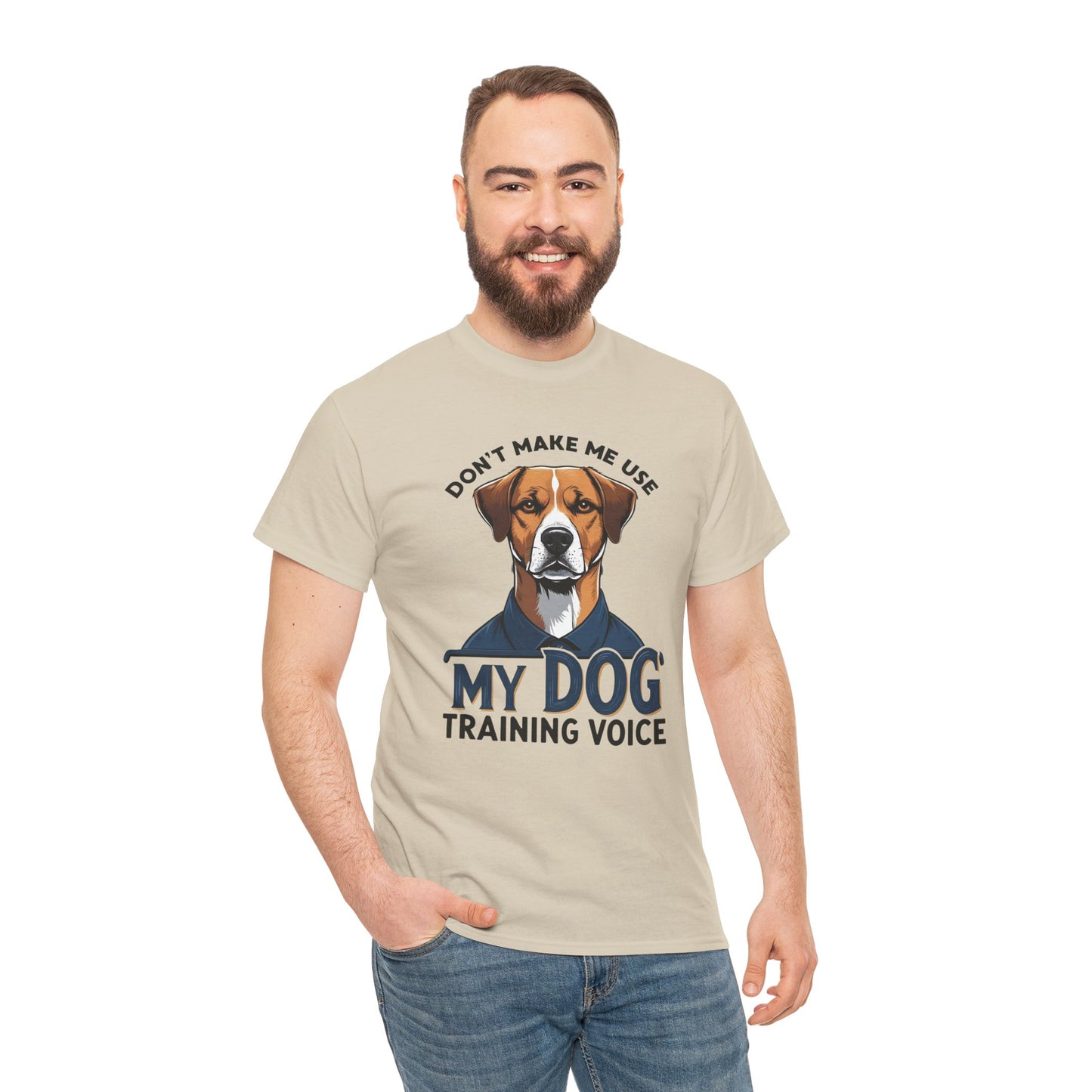 Dog Training T-Shirt - Don't Make Me Use My Dog Training Voice | Perfect Gift for Dog Owners, Casual Wear, Funny Dog Humor Shirt, Pet Training Apparel