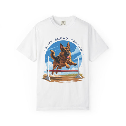Agility Squad Captain German Shepherd T-Shirt, Dog Lover Gift, Unisex Tee, Pet Agility Sport Shirt, Casual Wear, Funny Dog Mom Apparel