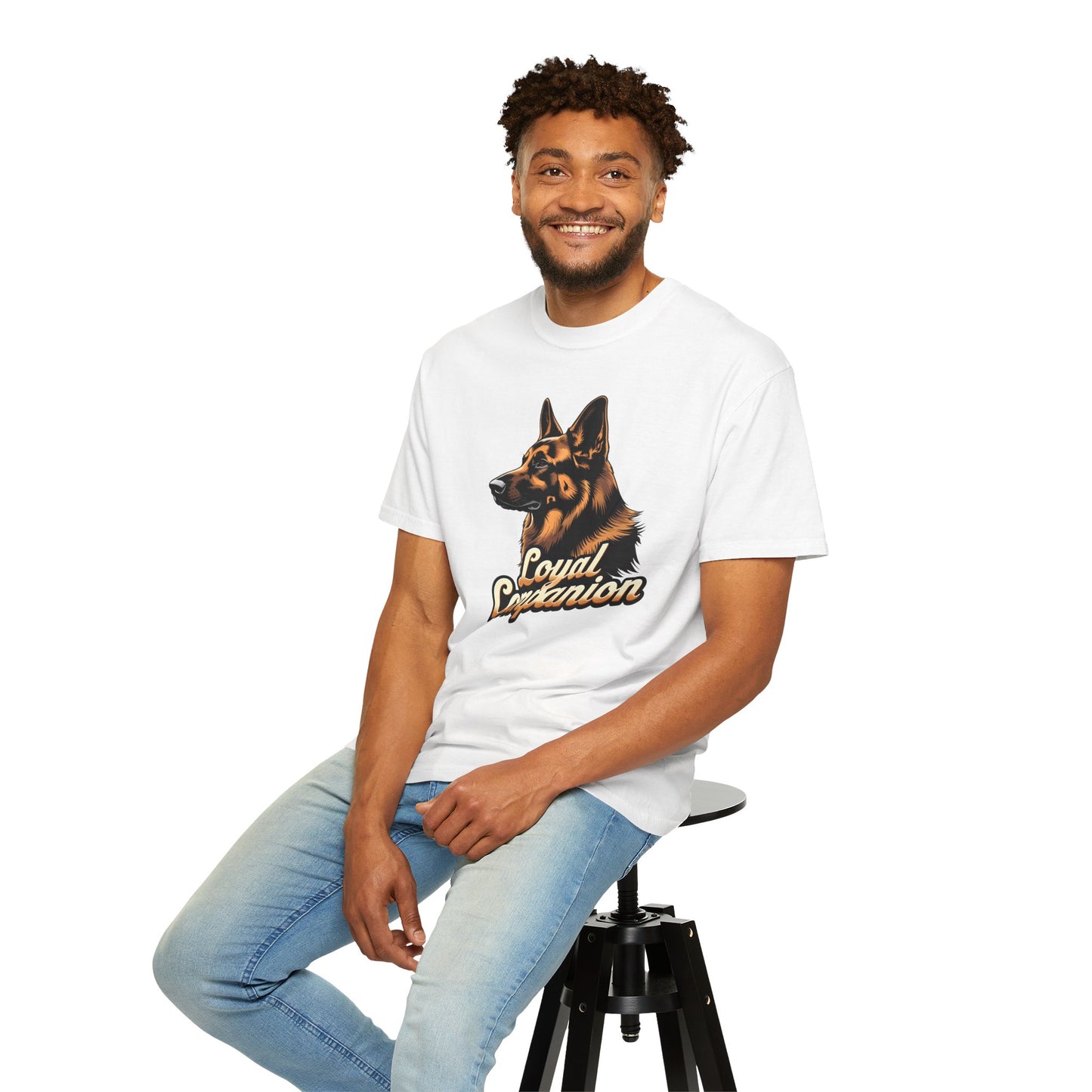 Loyal Companion German Shepherd Lover T-Shirt | Garment-Dyed Unisex Tee for Dog Enthusiasts, Dog Lovers, Gift for Dog Owners, Casual Wear