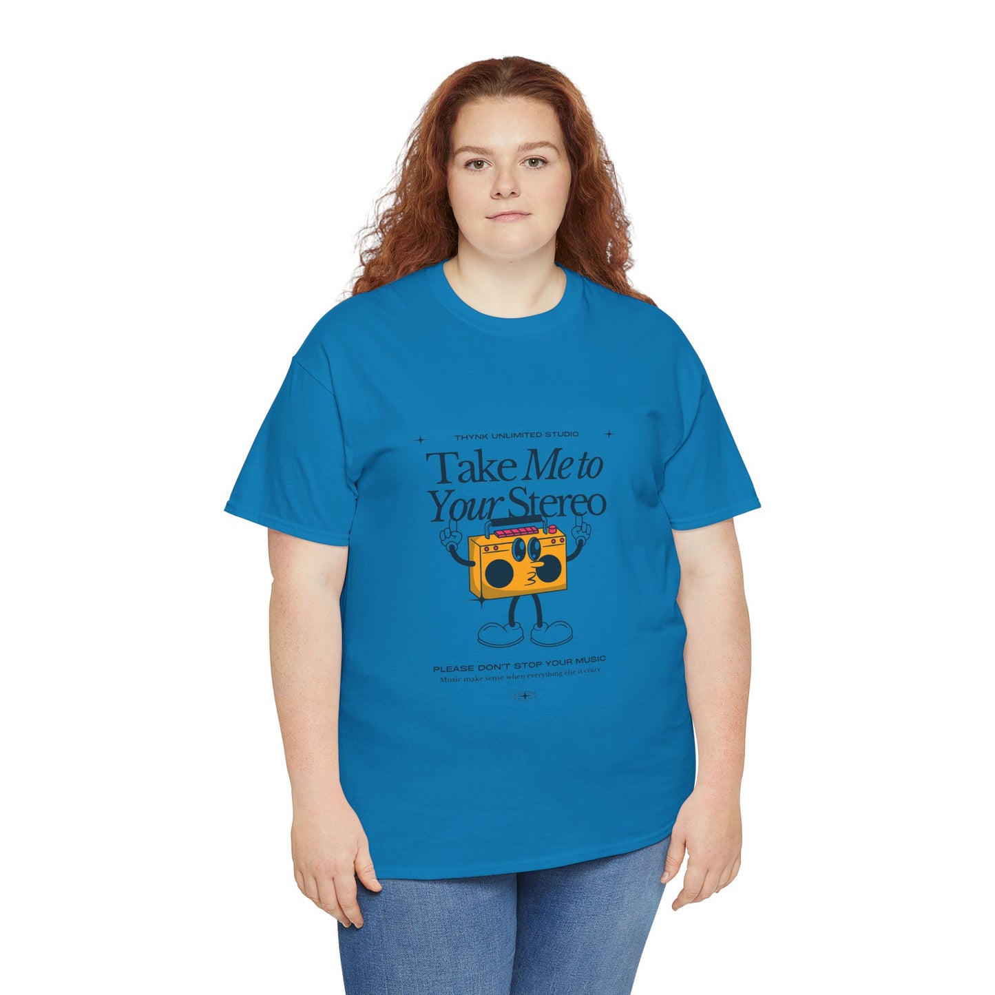 Retro Music Lover Tee - Take Me To Your Stereo, Vintage Style Shirt, Graphic T-Shirt, Unisex Cotton Top, Perfect Gift for Musicians, Summer Outfit