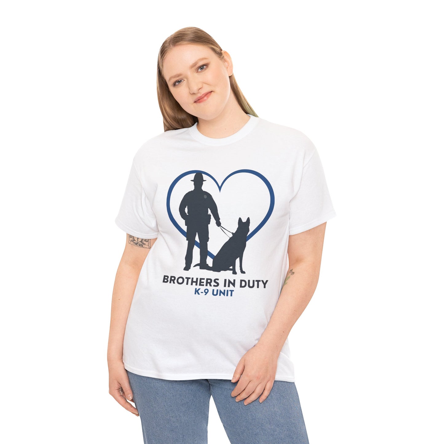 Heartfelt K-9 Unit Tee - Brothers In Duty | Police Officer Gift, Dog Lover Shirt, Law Enforcement Apparel